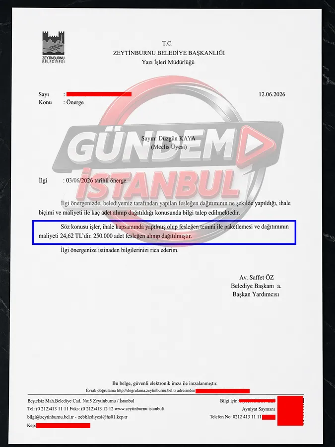 ÖZEL HABER | Zeytinburnu'nda Dağıtılan Fesleğenlerin Faturası 6 Milyon 155 Bin TL
